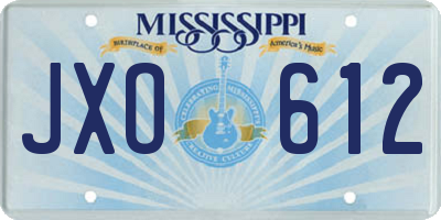 MS license plate JXO612