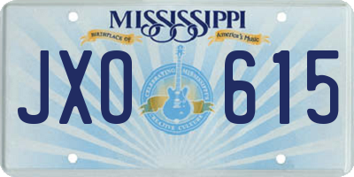 MS license plate JXO615