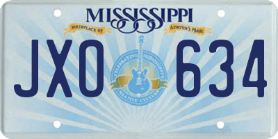 MS license plate JXO634