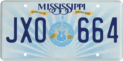 MS license plate JXO664