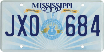 MS license plate JXO684