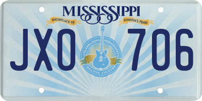 MS license plate JXO706