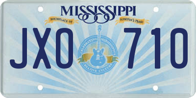 MS license plate JXO710