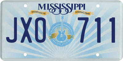 MS license plate JXO711