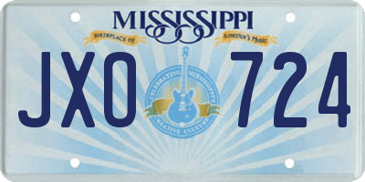 MS license plate JXO724