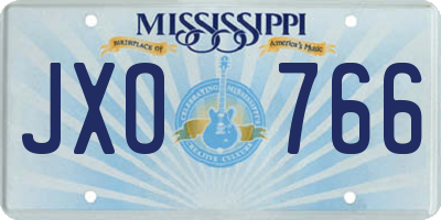 MS license plate JXO766