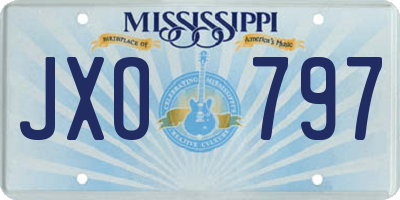MS license plate JXO797
