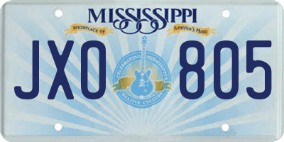 MS license plate JXO805