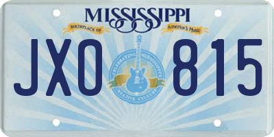 MS license plate JXO815