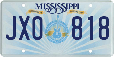MS license plate JXO818