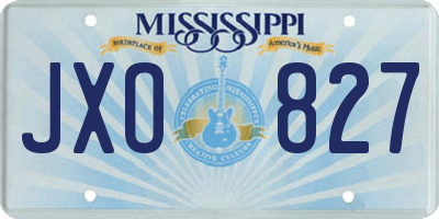 MS license plate JXO827