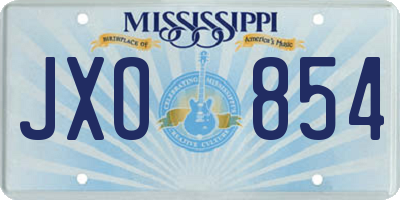 MS license plate JXO854