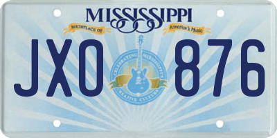 MS license plate JXO876