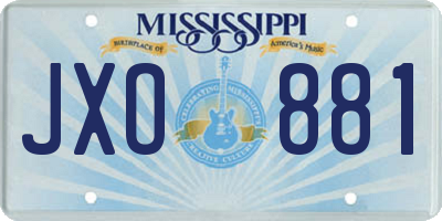 MS license plate JXO881
