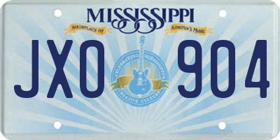 MS license plate JXO904