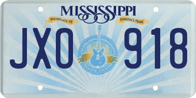 MS license plate JXO918