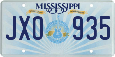 MS license plate JXO935