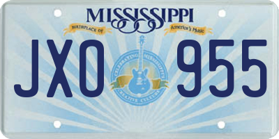 MS license plate JXO955