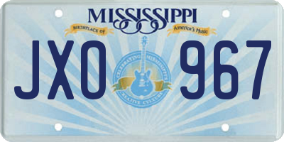 MS license plate JXO967