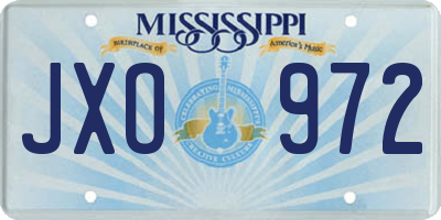 MS license plate JXO972