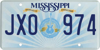 MS license plate JXO974