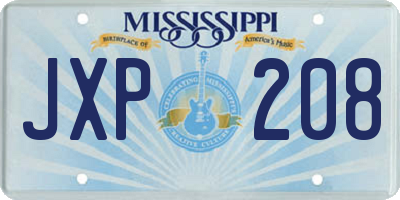 MS license plate JXP208