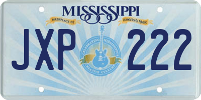 MS license plate JXP222