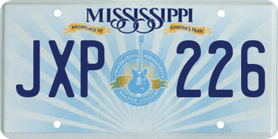MS license plate JXP226