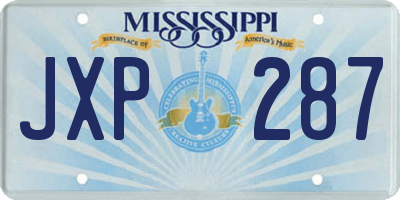 MS license plate JXP287