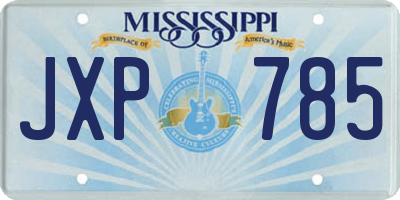 MS license plate JXP785
