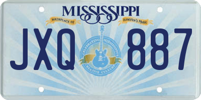 MS license plate JXQ887