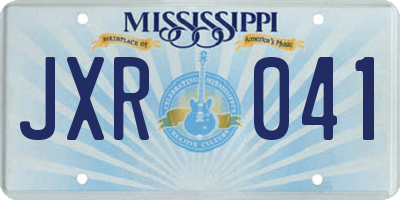MS license plate JXR041