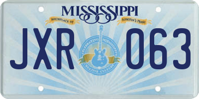 MS license plate JXR063