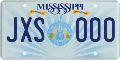 MS license plate JXS000
