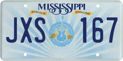 MS license plate JXS167