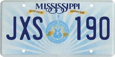 MS license plate JXS190