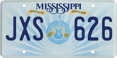 MS license plate JXS626