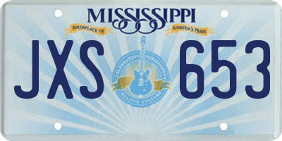 MS license plate JXS653