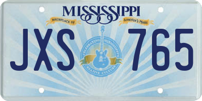 MS license plate JXS765