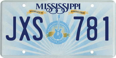 MS license plate JXS781