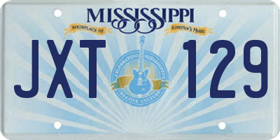 MS license plate JXT129