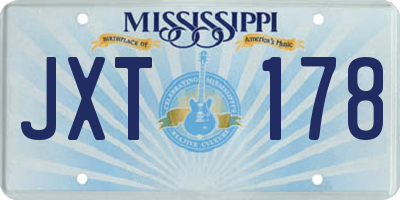 MS license plate JXT178