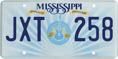 MS license plate JXT258