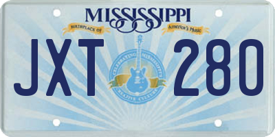MS license plate JXT280
