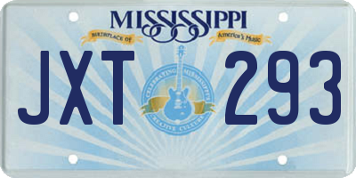 MS license plate JXT293
