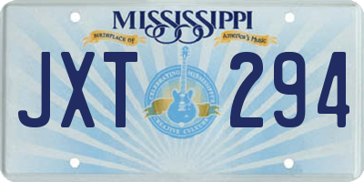 MS license plate JXT294