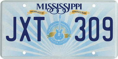MS license plate JXT309