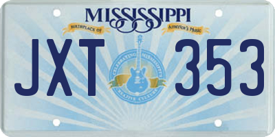 MS license plate JXT353
