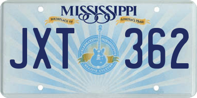 MS license plate JXT362