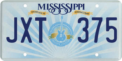 MS license plate JXT375
